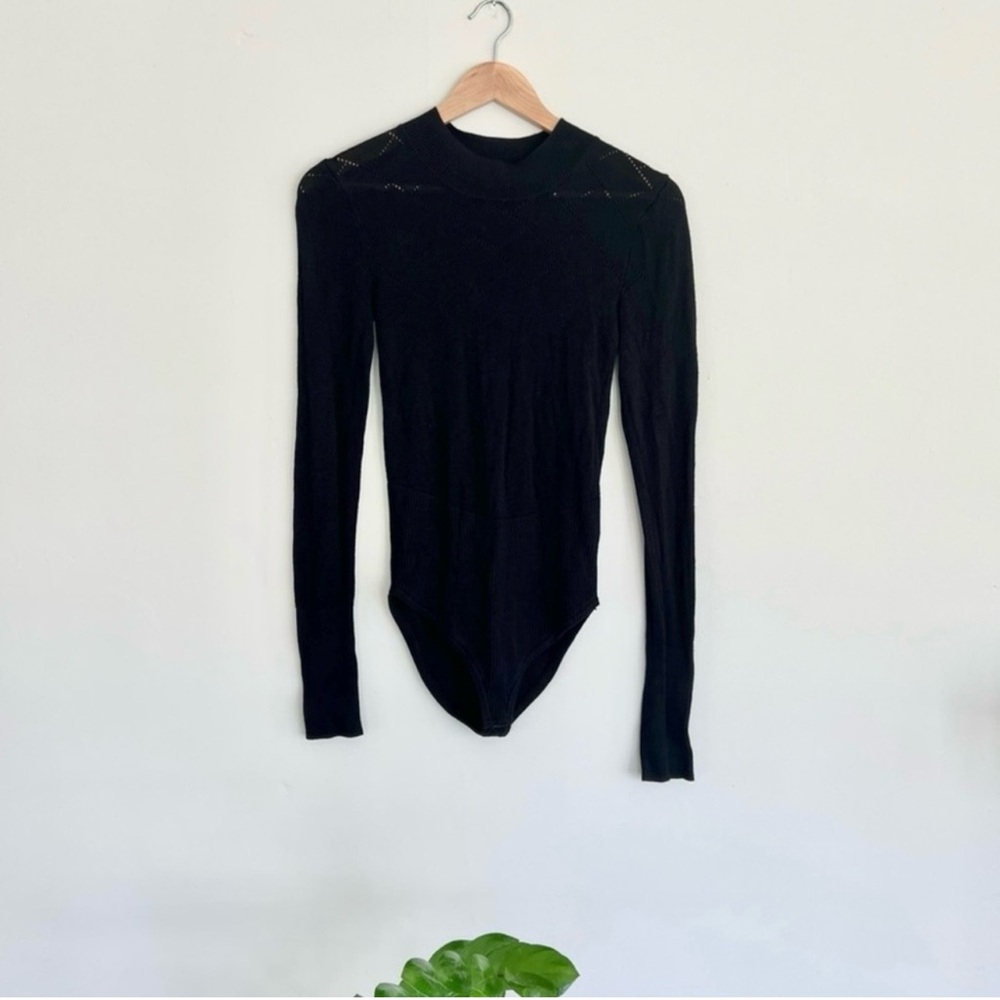 Free People Open Knit Sweater Bodysuit size medium
